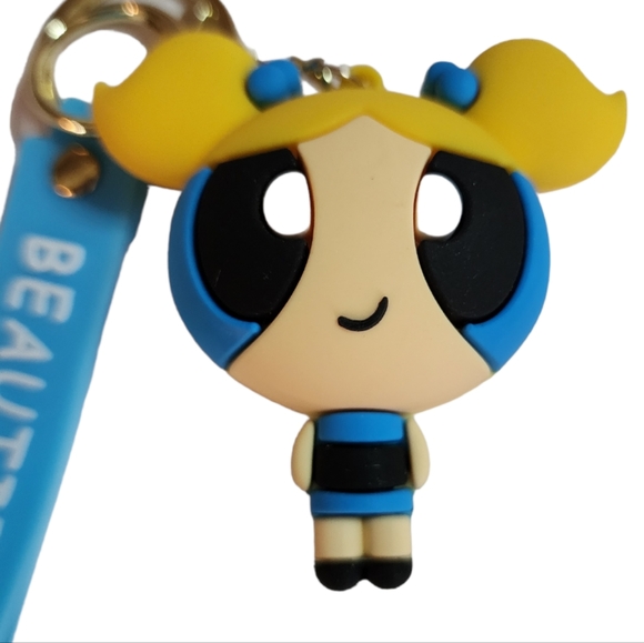 Bubbles Powerpuff Girls 3D Keychain Blue Wrist Strap - Picture 2 of 2